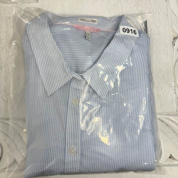 Joules Classic Fit Button Down Shirt Blue White Stripe 14 Cotton Collared - Picture 7 of 7